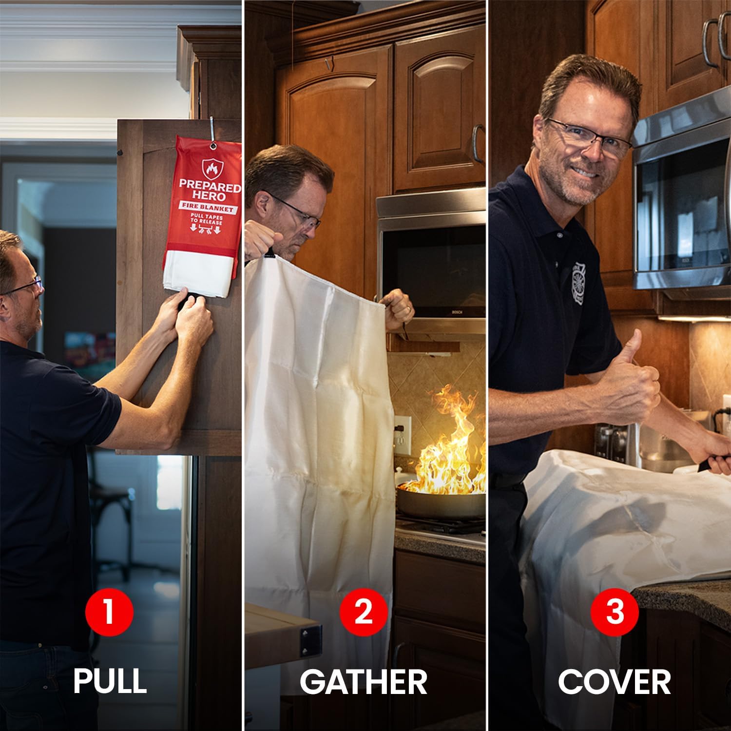 thumbnail image 2 of Emergency Fire Blanket For Kitchen And Home, 4 Pack 4 Pack, White 2 of 11